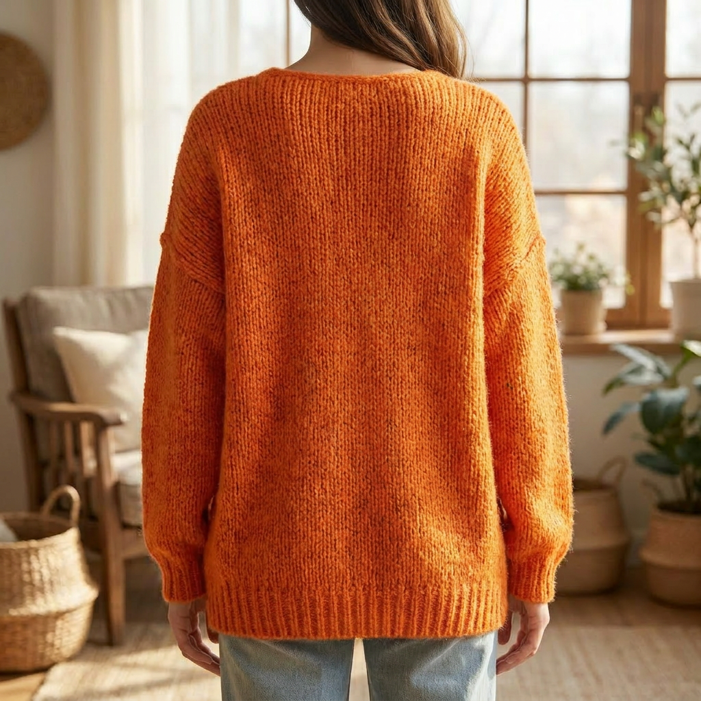 Chique gebreide damestrui met V-hals voor casual of elegante outfits, comfortabel en veelzijdig.