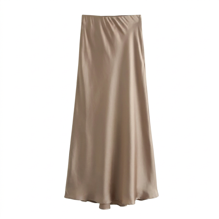 Stijlvolle dames maxi rok met elegante satijnlook, een comfortabele en veelzijdige toevoeging aan je kleding.