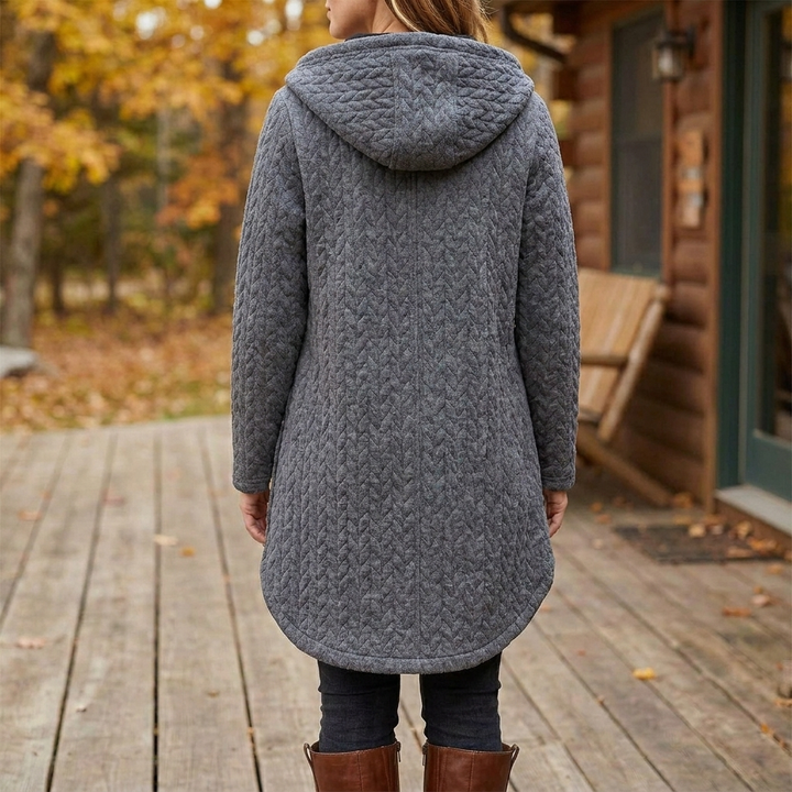 Comfortabele damesjas van zacht katoen met praktische knoopsluiting. Ideaal voor casual en elegante lente/herfst looks.