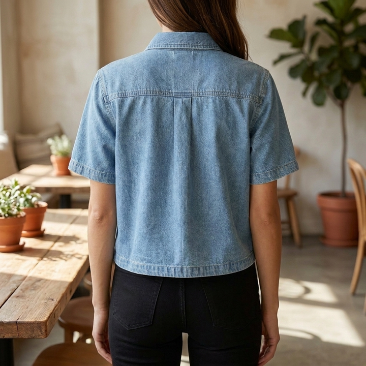 Stijlvol hemelsblauw herenoverhemd, casual met knopen en comfortabele relaxte pasvorm voor elke gelegenheid.