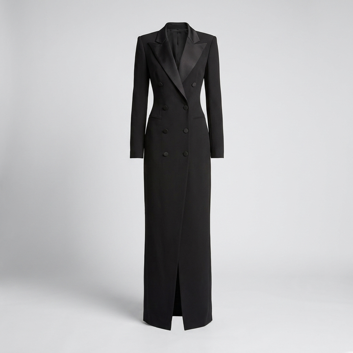 Chique dames blazerjurk. Veelzijdig als cocktailjurk, kantoorkleding of avondkleding voor lente en herfstmode.