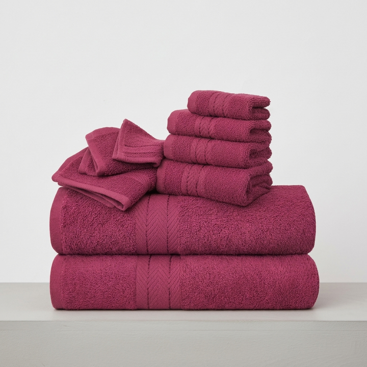 De complete 10-delige badkamerset met handdoeken en washandjes, perfect voor uw badkamer.
