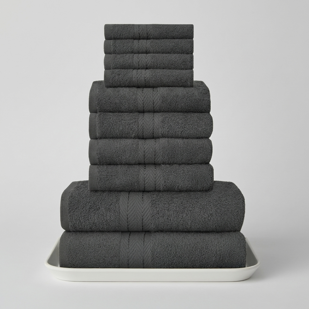 Comfortabele handdoeken en washandjes, essentieel onderdeel van elke complete badkamerset.