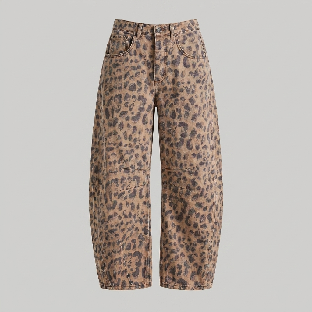 Comfortabele damesjeans met brede pijpen en flatterende hoge taille, veelzijdig voor elk seizoen.