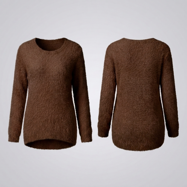 Zachte, gebreide damestrui met een chique uitstraling; biedt comfort en warmte voor damesmode.