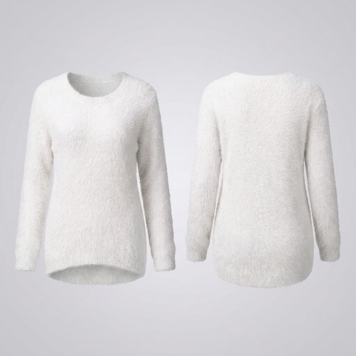 Veelzijdige gebreide damestrui, elegant en warm, geschikt voor elk seizoen en een modieuze look.