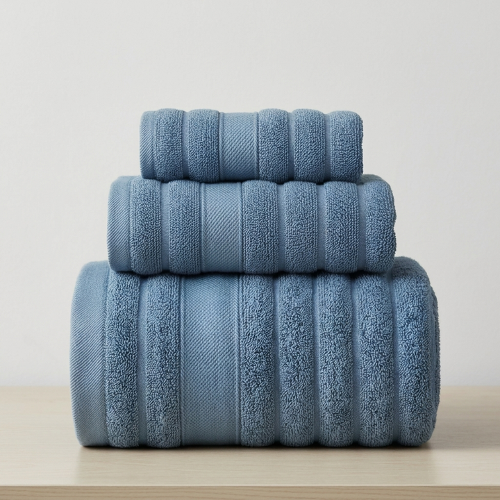 Luxueuze zachte katoenen handdoekenset, ideaal voor comfortabel badtextiel en dagelijks gebruik.
