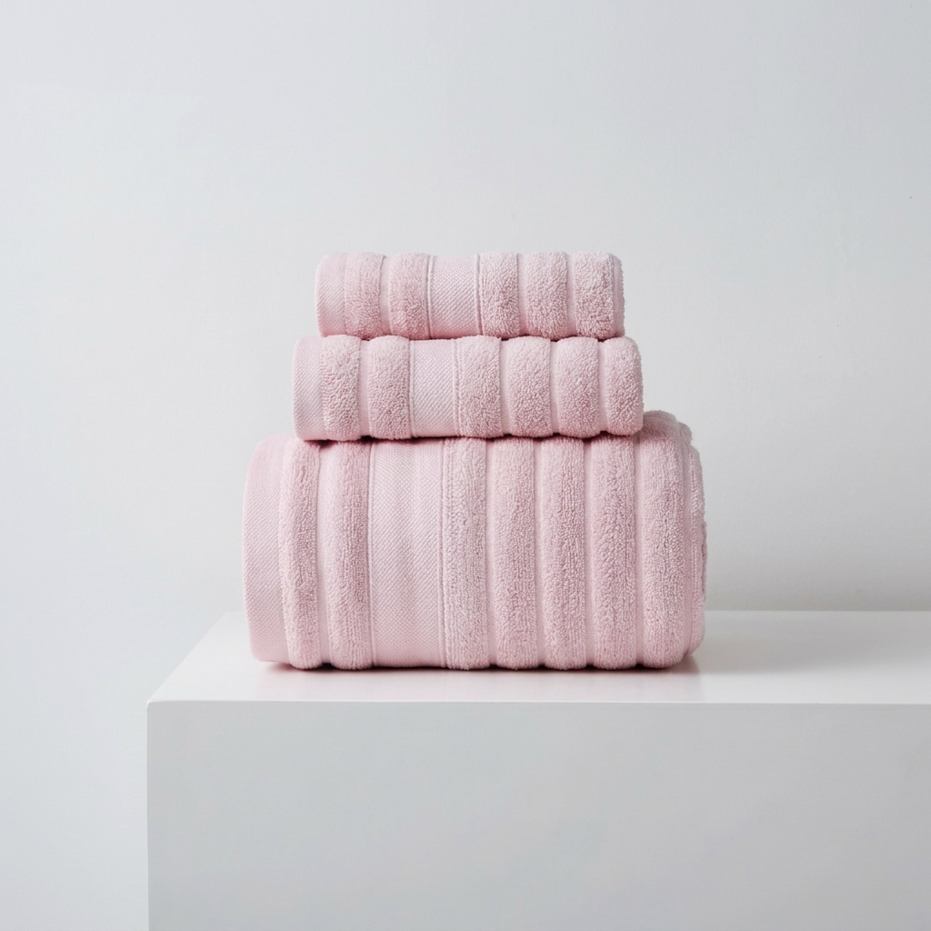 Complete set zachte, absorberende katoenen handdoeken in diverse kleuren voor dagelijks comfort in je badkamer.