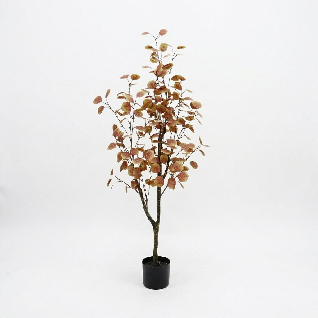Sfeervolle kunstplant eucalyptus herfstboom, ideaal als herfstdecoratie en kunstboom voor een warme uitstraling.