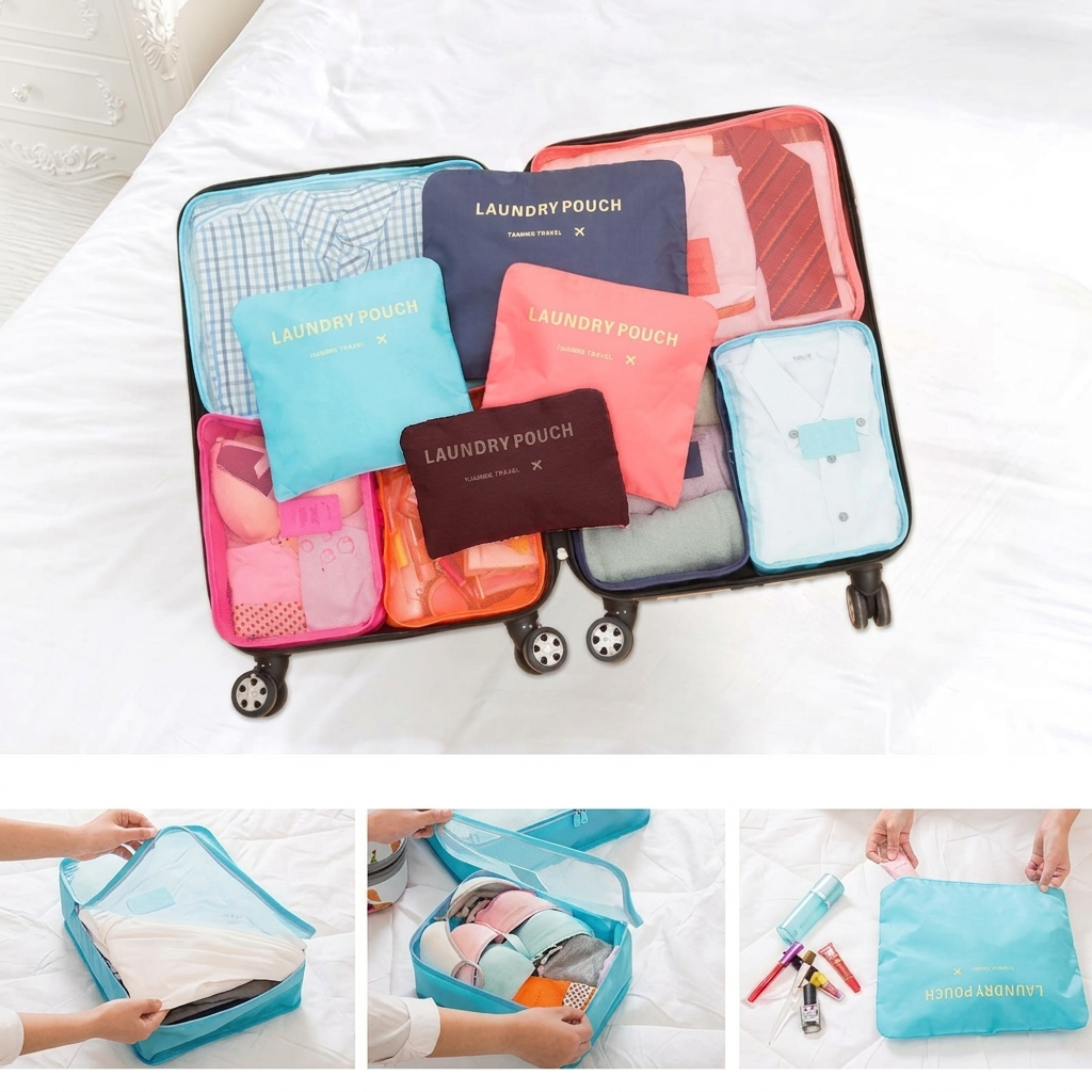 Essentiële reisorganizer set voor vakanties en zakenreizen, houdt alle bagage overzichtelijk en compact.