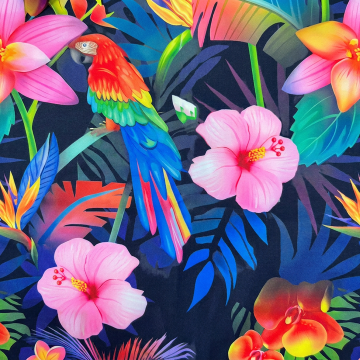 Modieuze en comfortabele tweedelige dames zomerkleding set met levendige flamingoprint voor casual dagen.