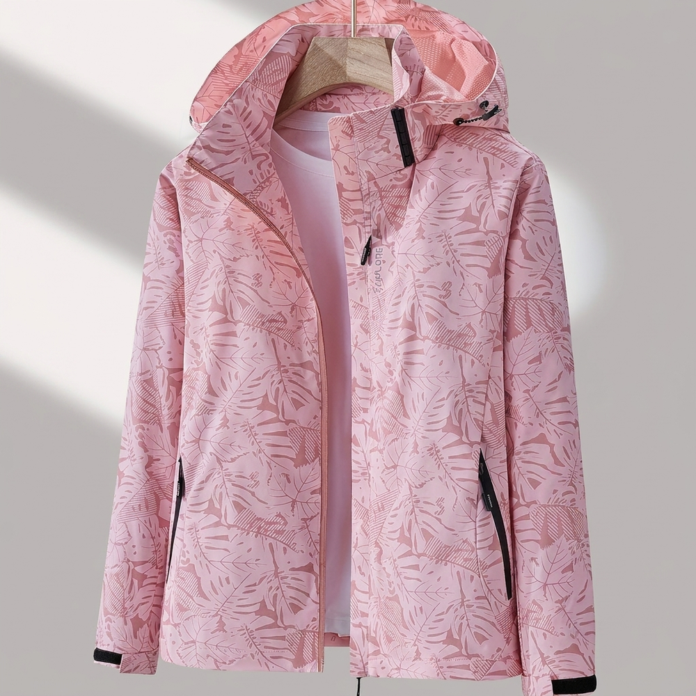 Modieuze waterdichte damesjas met capuchon, perfect voor regenachtige dagen. Comfortabel & beschermend.
