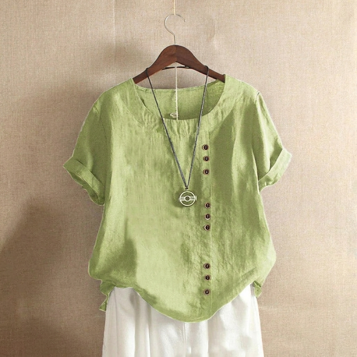 Veelzijdige dames top met korte mouwen. Perfect voor een casual of chique look, comfortabel voor dagelijks gebruik.