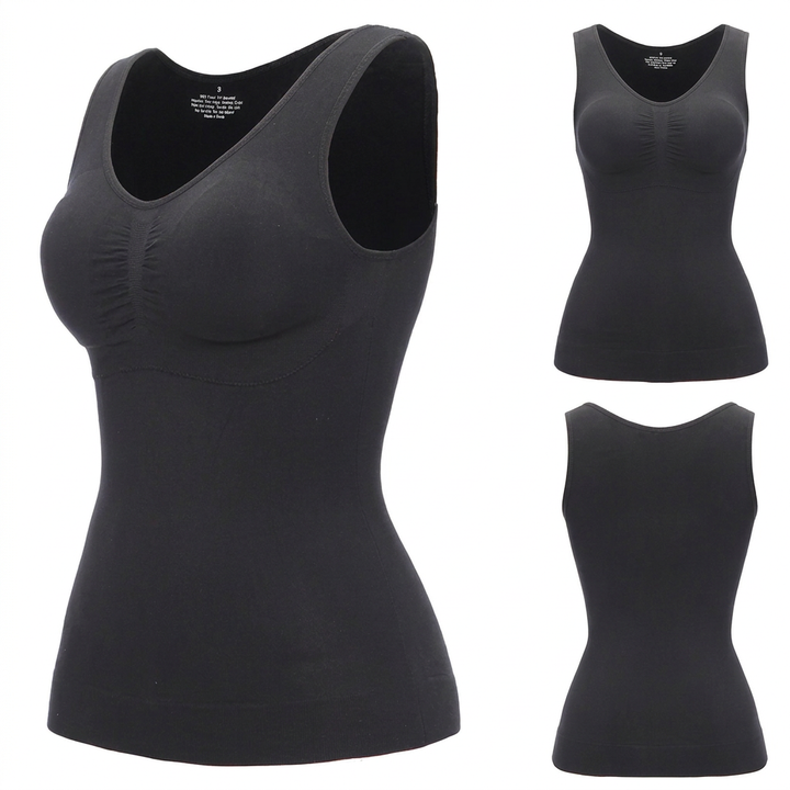 Dames corrigerend hemdje met ingebouwde BH, voor een gestroomlijnd en slankmakend silhouet.