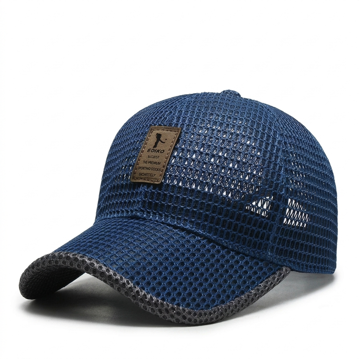 Ademende en comfortabele zomerpet voor heren en dames, perfect voor outdoor activiteiten en sport in de zon.