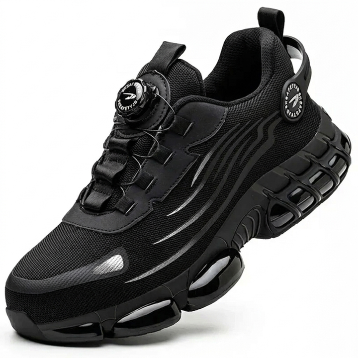 Unisex S3 veiligheidsschoenen in grijs, met sneakerlook en focus op comfort, ideaal voor een lange werkdag.