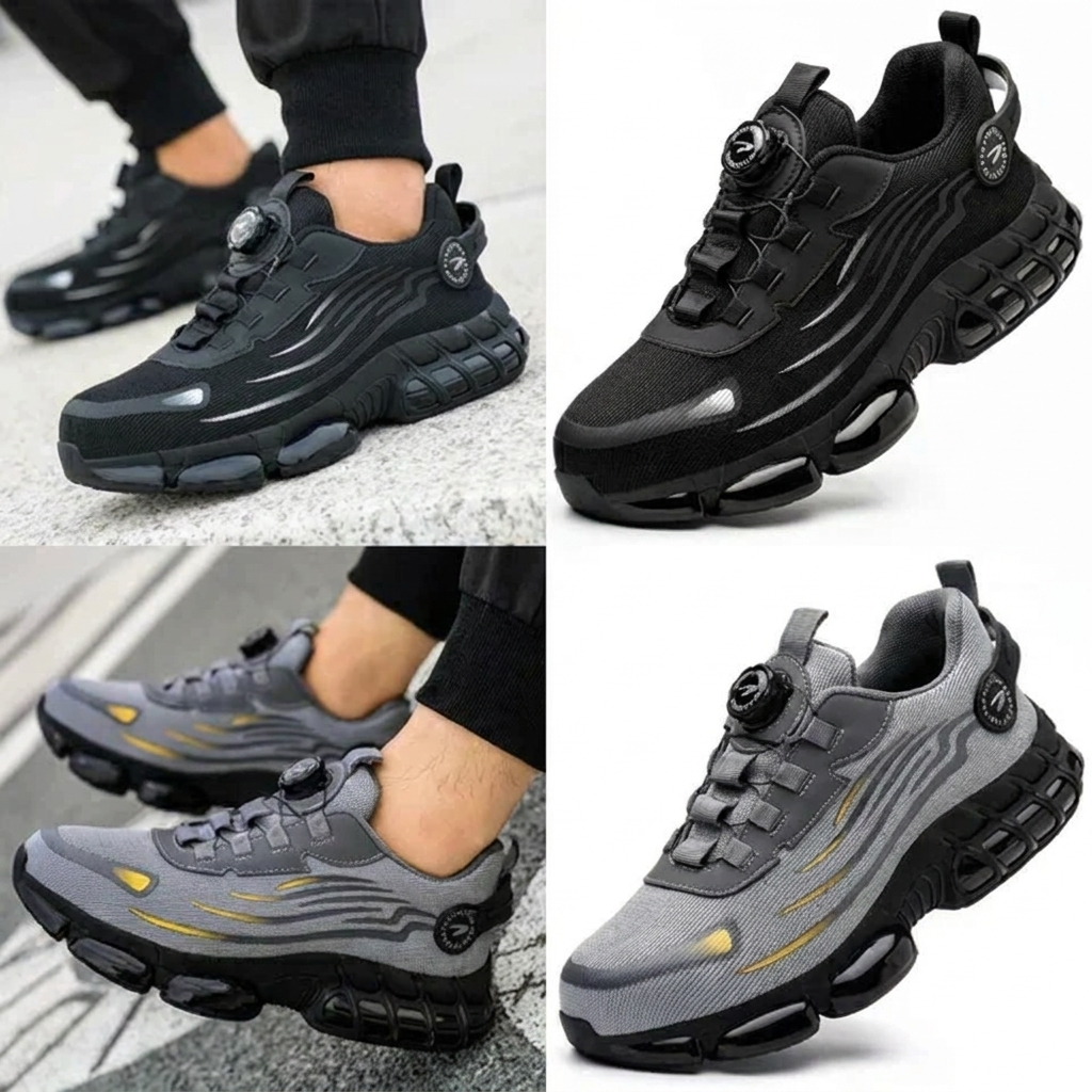 Stijlvolle grijze S3 veiligheidsschoenen voor unisex gebruik, met ademend comfort en antislip voor actieve beroepen.