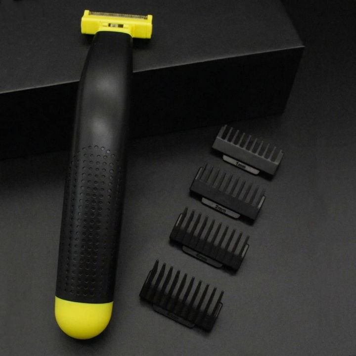 Ergonomisch elektrisch scheerapparaat voor moeiteloos glad scheren van lichaamshaar. USB oplaadbaar gemak.