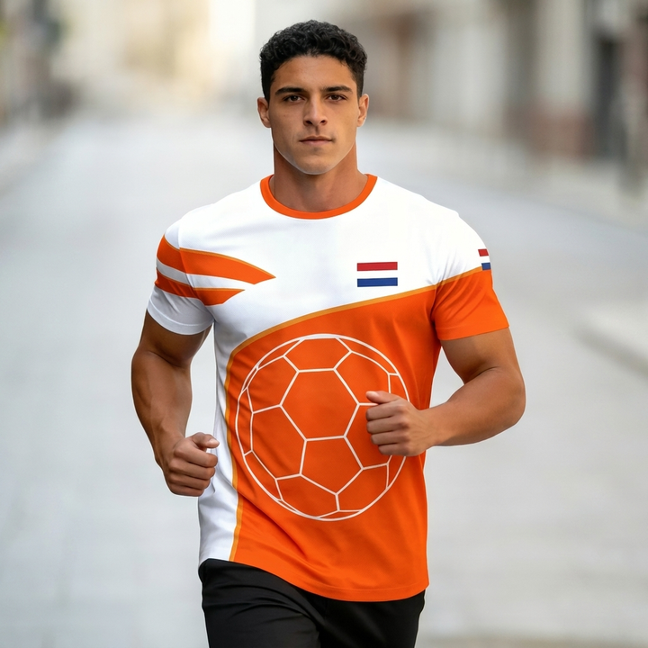 Stijlvol oranje voetbalshirt voor mannen, speciaal voor WK 2026. Perfect fanartikel om trots te tonen.