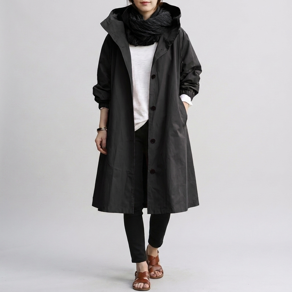 Casual dames regenjas, oversized model voor optimaal comfort en bescherming tegen regen.