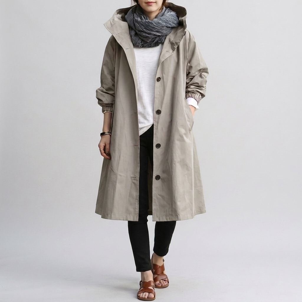 Modieuze oversized dames regenjas; comfortabel en praktisch voor elk weer.
