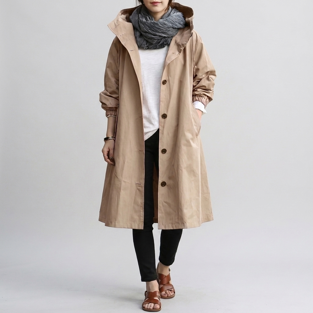 Stijlvolle waterdichte buitenkleding: een comfortabele oversized jas voor dames.