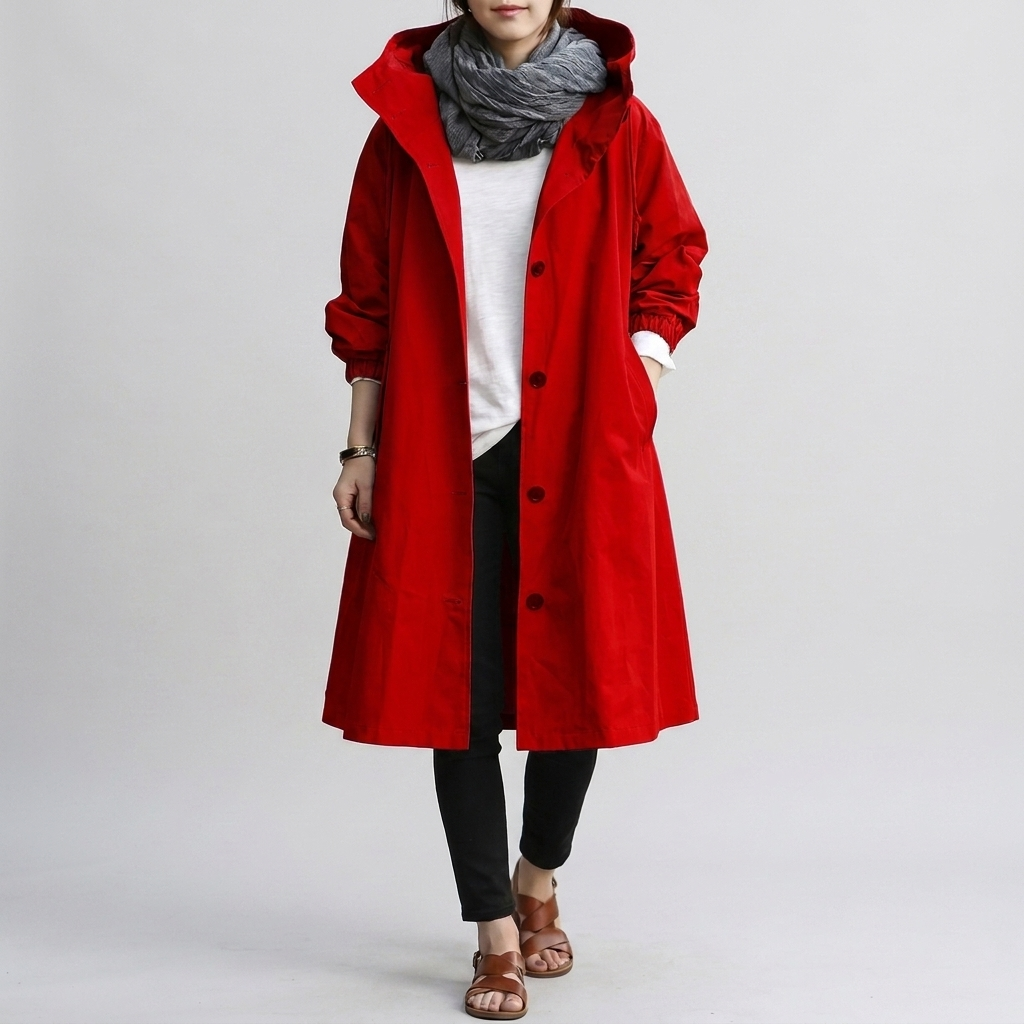 Trendy oversized regenjas voor dames, waterdicht en geschikt als lente/herfst jas.