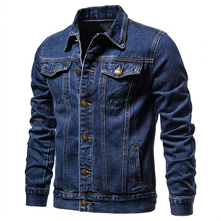 Stijlvolle heren spijkerjas van robuust denim, ideaal voor een relaxte maar trendy uitstraling.
