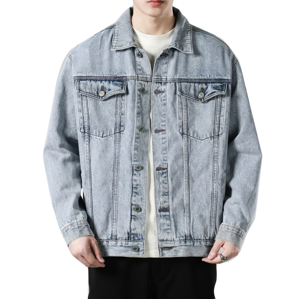 Trendy heren slim fit spijkerjack. Denim biker jack voor een edgy casual look, comfortabele katoenmix.