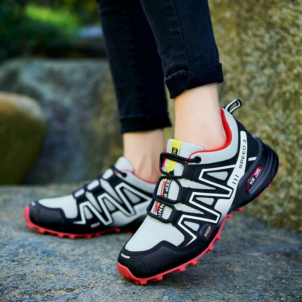 Waterdichte unisex wandelschoenen, perfect voor natte omstandigheden tijdens outdoor avonturen en trektochten.
