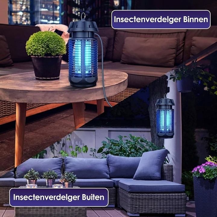 Moderne elektrische insectenverdelger WC2026, waterdicht met UV-lamp, voor stille en effectieve ongediertebestrijding.