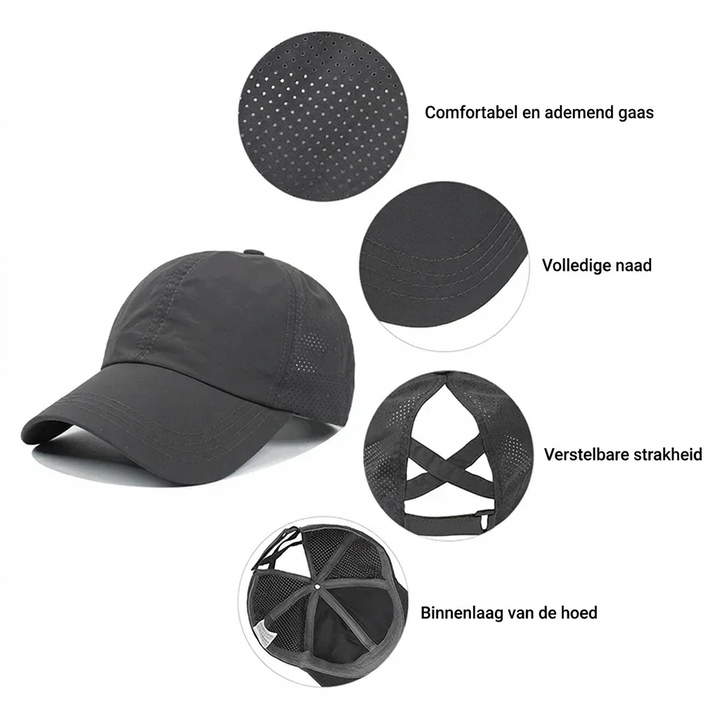 Duurzame unisex sport baseballpet, ademend en verstelbaar, ideaal voor outdoor activiteiten zoals golf of hardlopen.