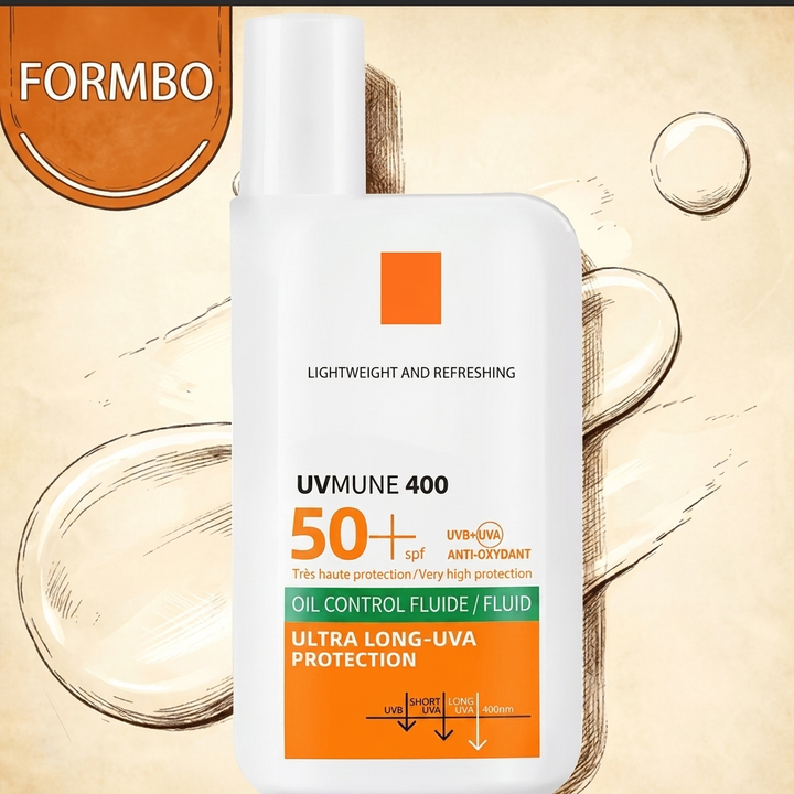Lichtgewicht Zonnebrandcrème SPF 50+ voor hoge UV-bescherming en huidverzorging.