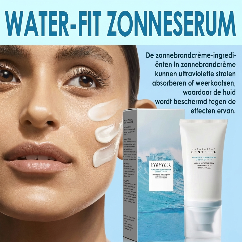 Hydraterende gezichtszonnebrandcrème met Centella, biedt kalmerende UV-bescherming voor gevoelige huid.