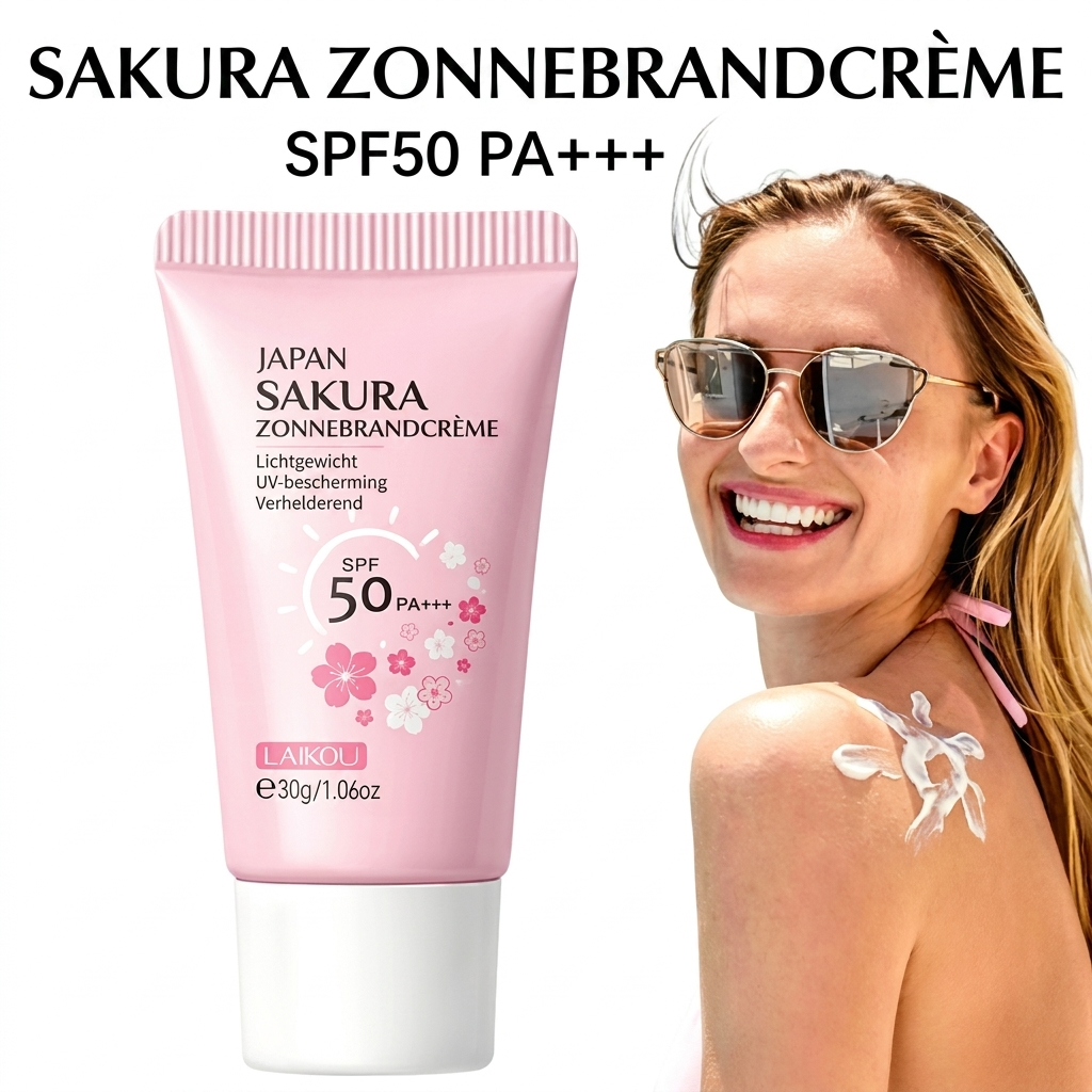 Zonnebrandcrème SPF 50+ met Sakura voor hoge UV-bescherming. Hydraterend en niet-vet voor een stralende huid.