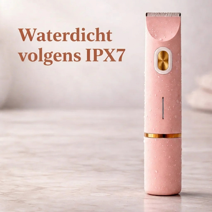 Veilige dames trimmer voor intieme ontharing. Geschikt voor gevoelige huid, elektrisch, waterdicht.