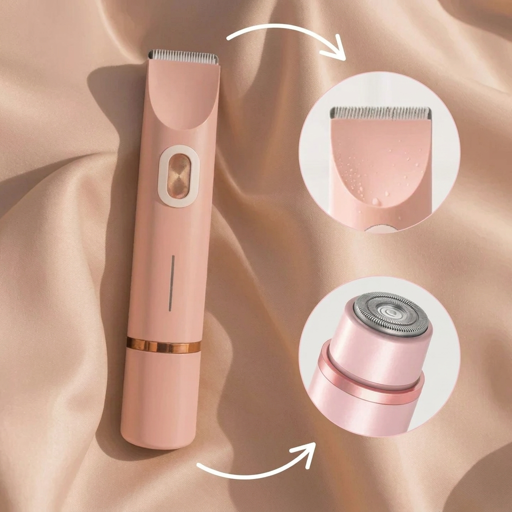 Elektrische dames intieme trimmer voor gevoelige huid. Zachte ontharing, waterdicht, USB-C.