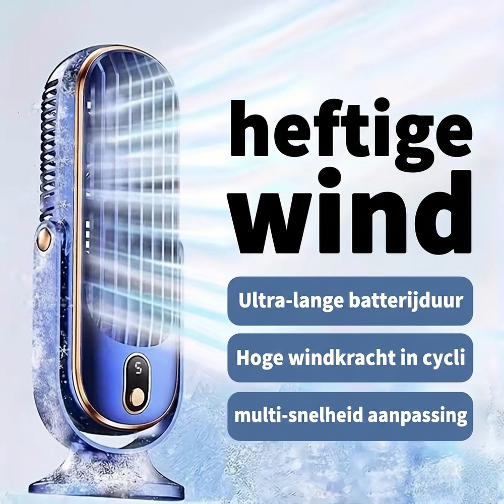Compacte minikoeler met ventilatorfunctie, perfect voor stille verkoeling tijdens warme zomerdagen.