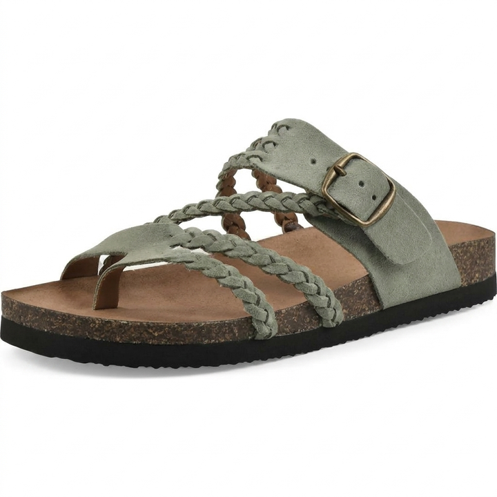 Modieuze platte sandalen voor dames met uniek geweven design, voor ultiem comfort en zomerse look.