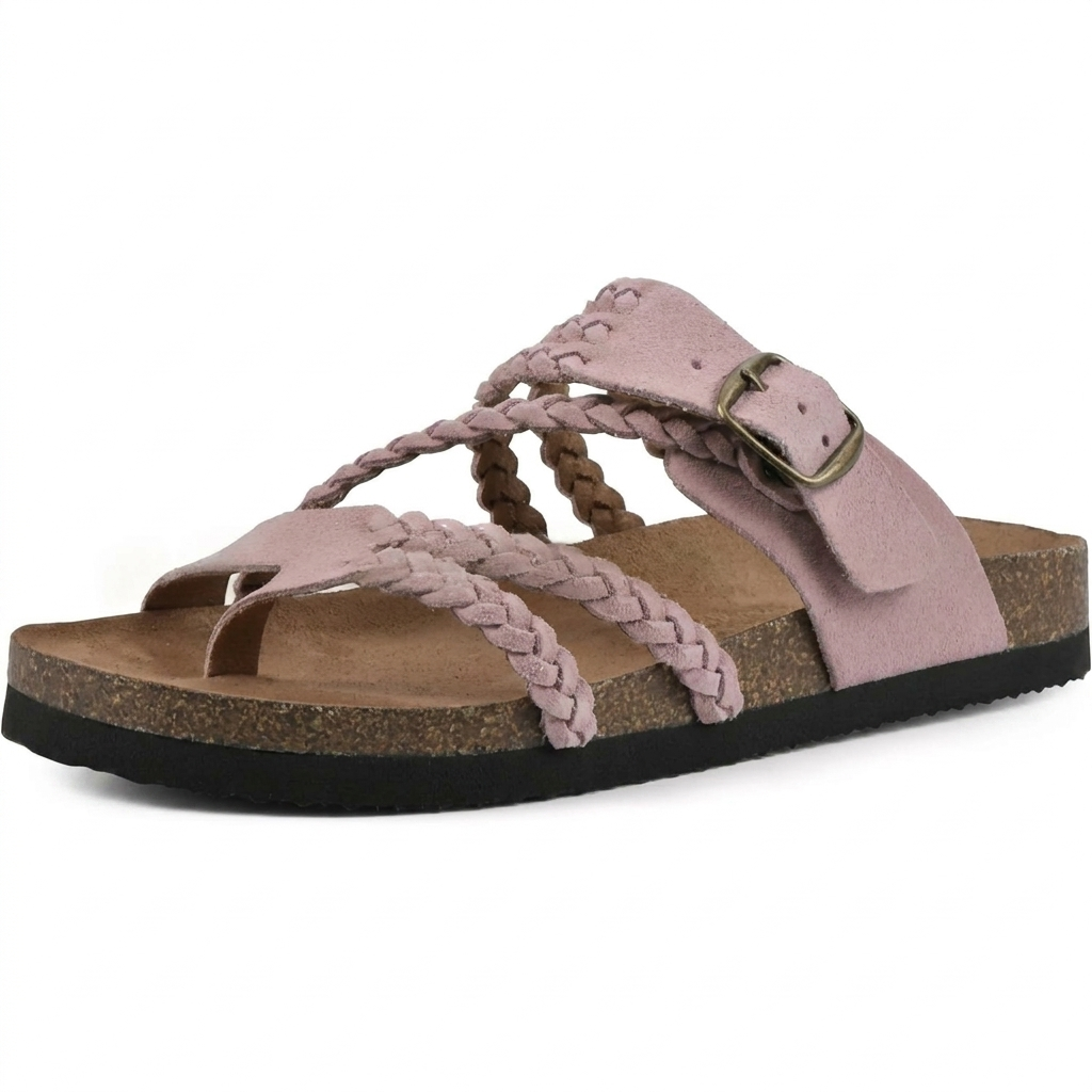 Zomerse dames sandalen, plat en comfortabel, met trendy geweven bandjes voor elke casual outfit.