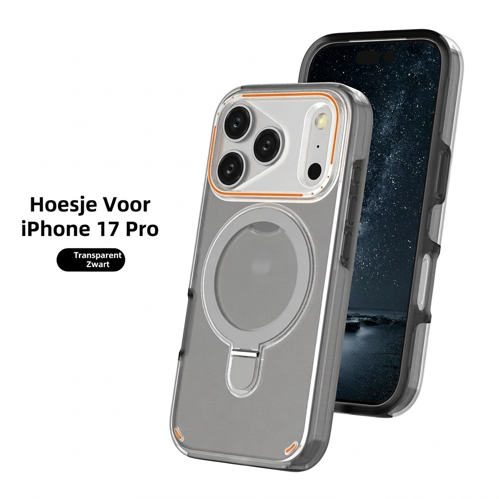 Handige smartphonehoes met geïntegreerde draaistandaard en sterke magneet voor veilig gebruik.