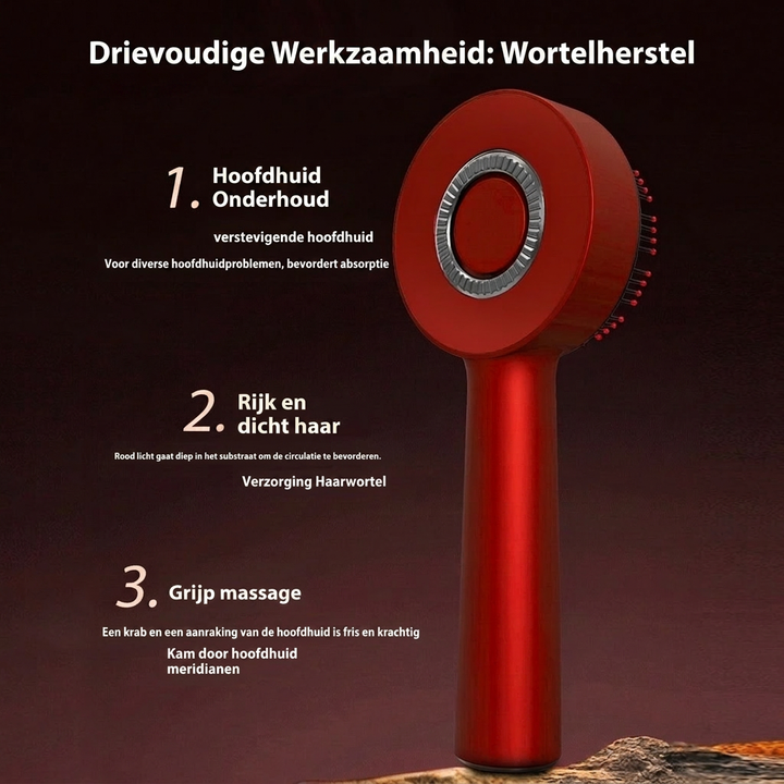 Elektrische hoofdhuidmassager bevordert doorbloeding en opname van haarproducten, voor een gezonde beauty routine.