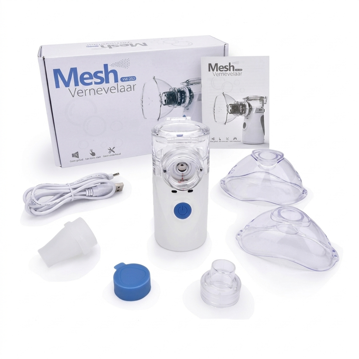 Fluisterstille ultrasone vernevelaar (mvb26) voor effectieve, comfortabele ademhalingstherapie thuis of onderweg.