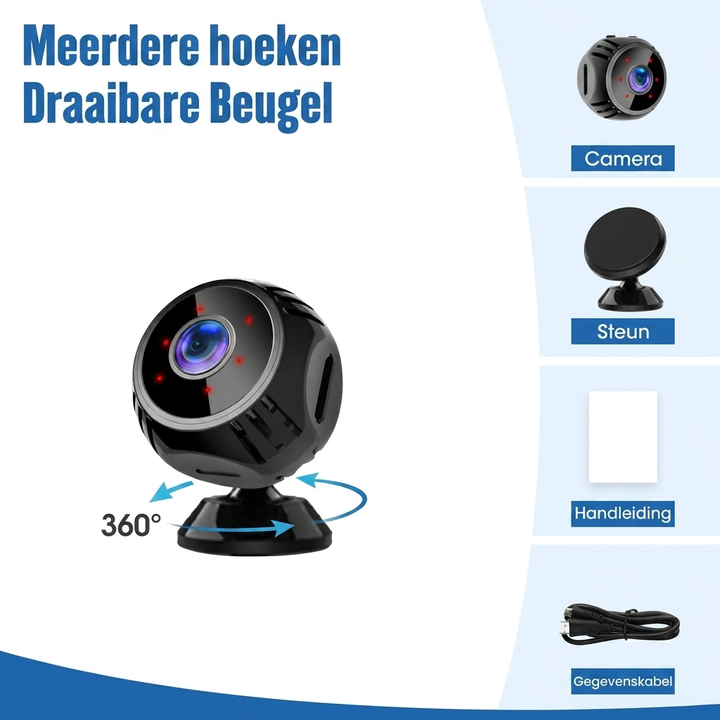 MVB26 draadloze bewakingscamera met 1080p video en infrarood nachtzicht; ideaal voor slimme huisbeveiliging.