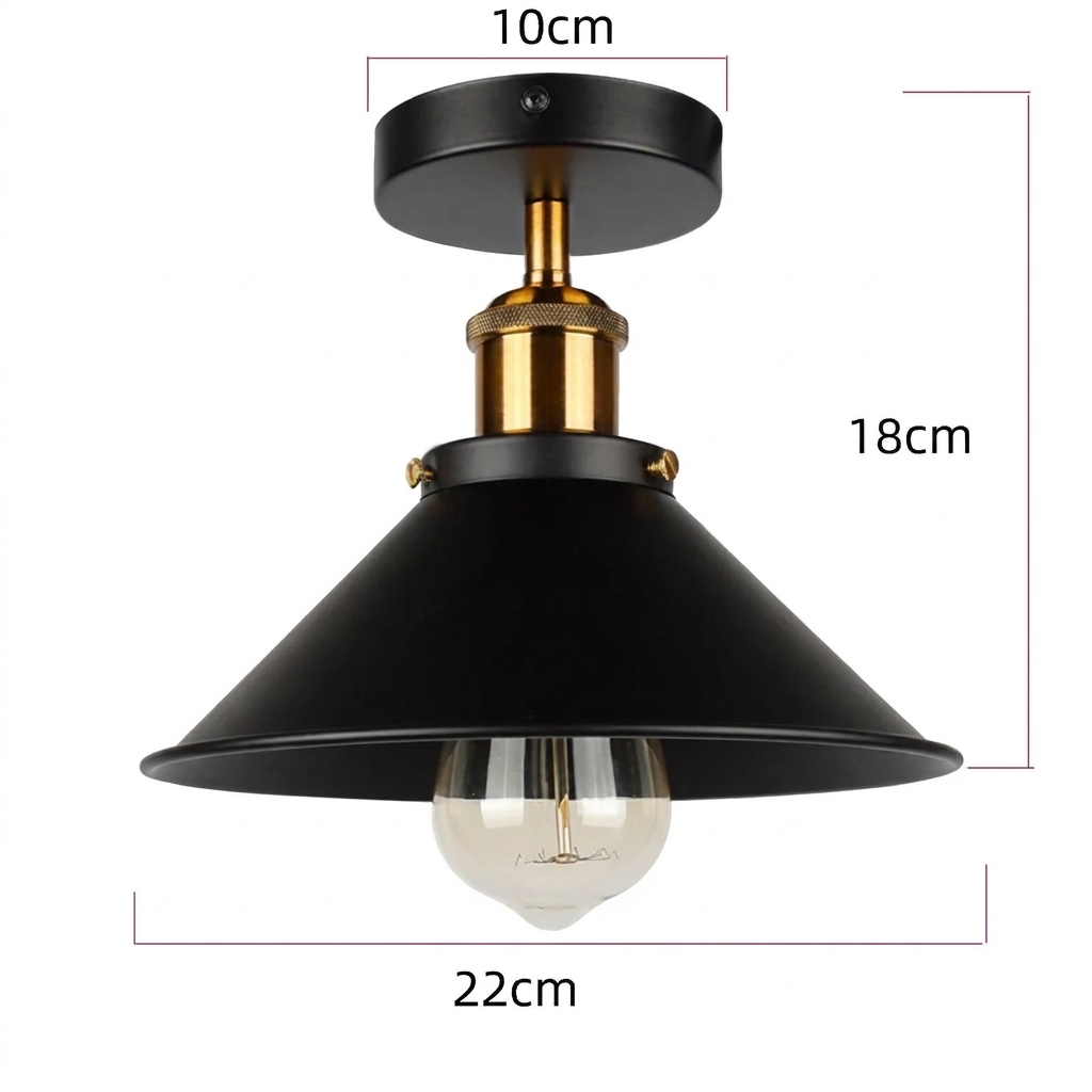 Sfeervolle vintage plafondlamp mvb26, ideaal voor moderne inrichting in woonkamer en slaapkamer als industriële blikvanger.