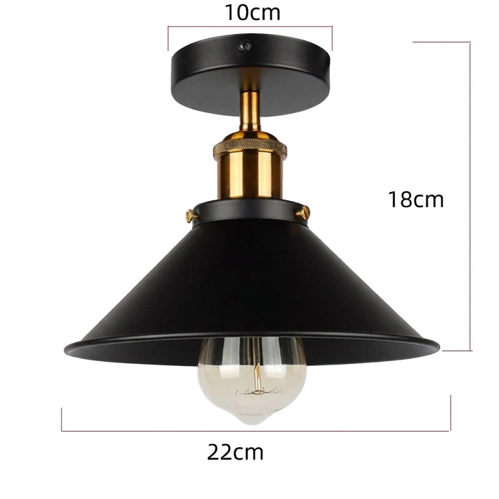 Sfeervolle vintage plafondlamp mvb26, ideaal voor moderne inrichting in woonkamer en slaapkamer als industriële blikvanger.