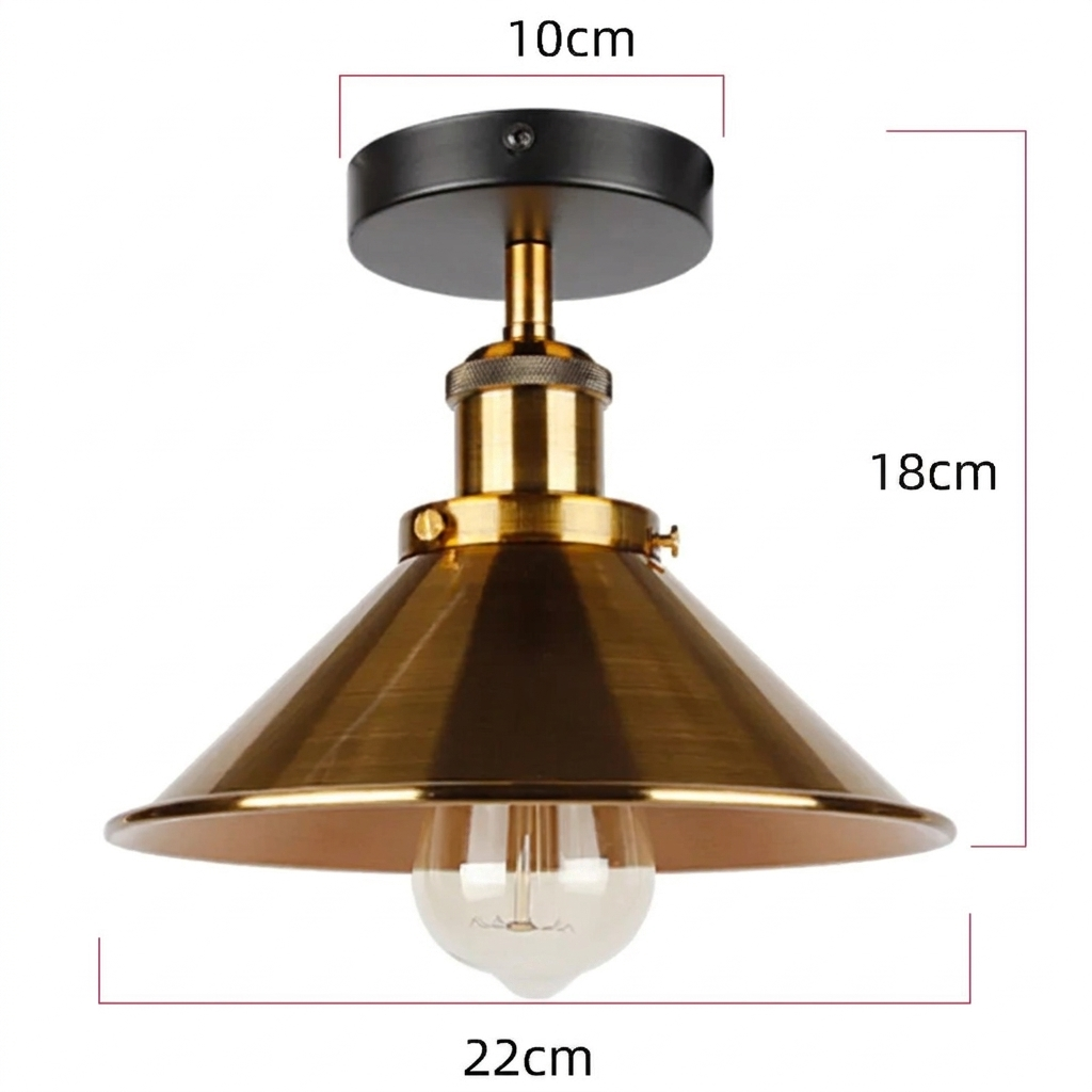 Industriële plafondlamp mvb26, een veelzijdige vintage sfeerverlichting voor elke woonkamer, slaapkamer of hal.