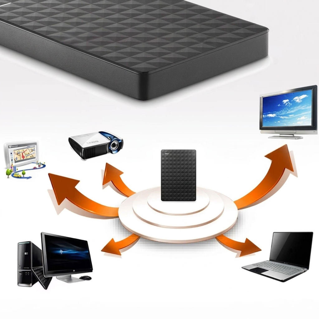Ultra-compacte externe USB 3.0 harde schijf, perfect voor draagbare dataopslag en snelle overdracht.