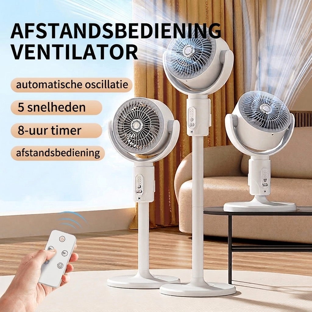 Stille vloerventilator mvb26, ideaal voor verkoeling in de slaapkamer of kantoor, met afstandsbediening. [[lstfy-media:6]]