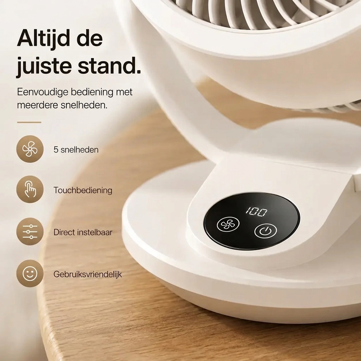 Compacte ventilator mvb26 voor zomerse verfrissing. Stille luchtkoeling voor slaapkamer, kantoor of woonkamer.